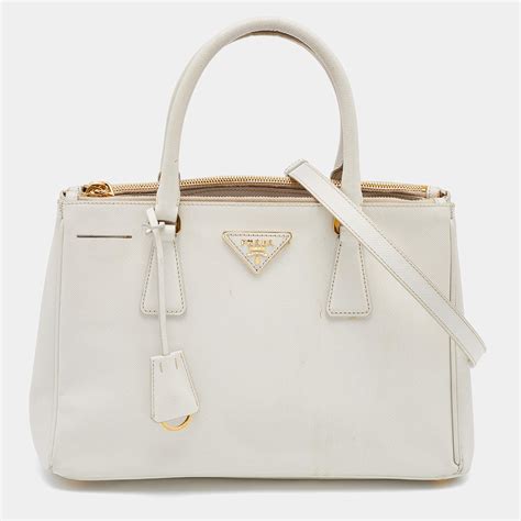 prada saffiano size 32|White Small Saffiano leather handbag .